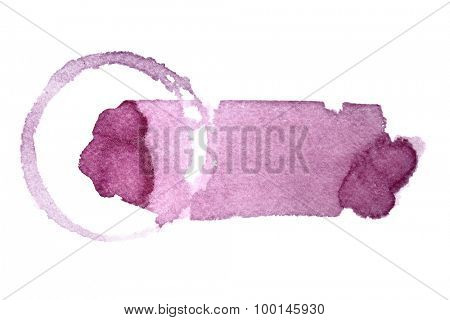 Stains of red wine isolated on white background (Used real red wine)