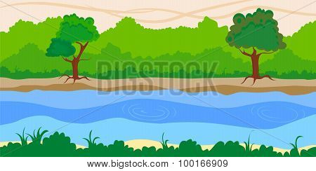 River bank nature background