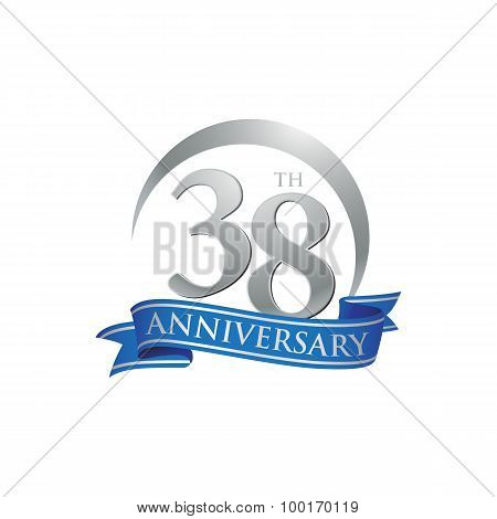 38th anniversary ring logo blue ribbon