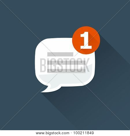 Incoming message (notification) icon - rounded square speech bubble