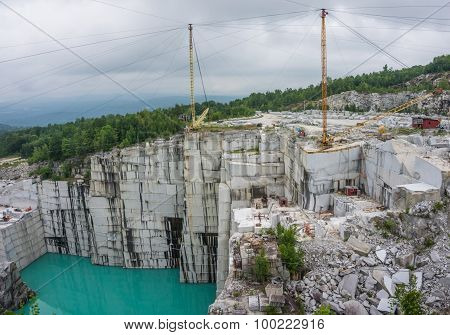 active working granite quarry