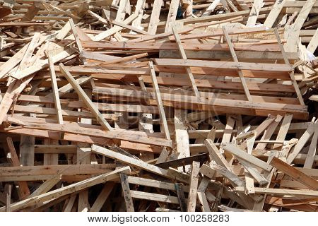 Pile of broken pallets