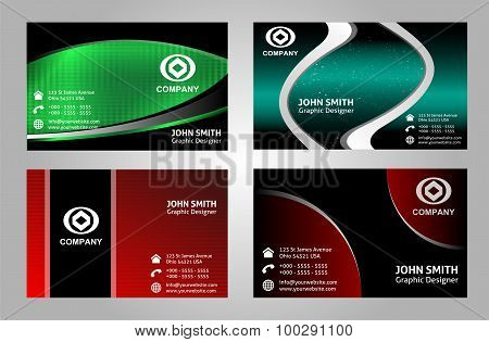 Set of templates for business cards. Elements for design
