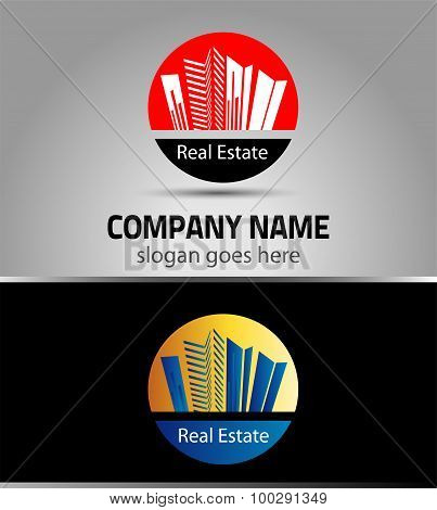 Vector city buildings logo icons set