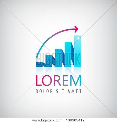 ector growing graph logo, icon isolated.