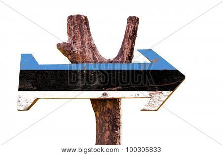Estonia Flag wooden sign isolated on white background