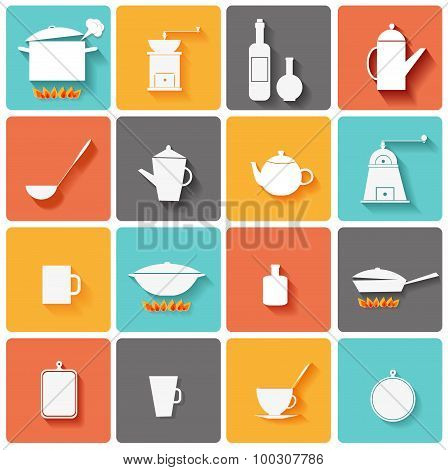 Kitchen icons. Vector illustration