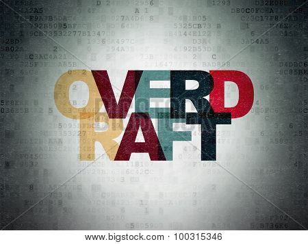 Finance concept: Overdraft on Digital Paper background