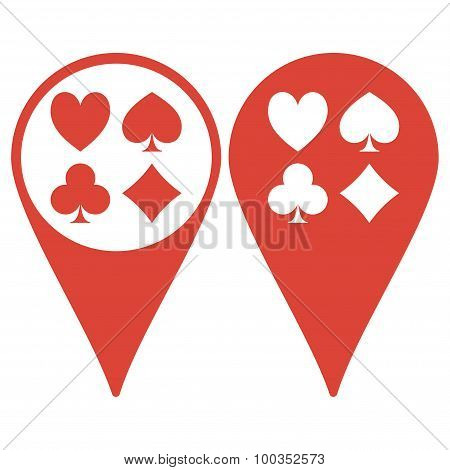 Vector Playing Card Suit Icon Symbol Set.