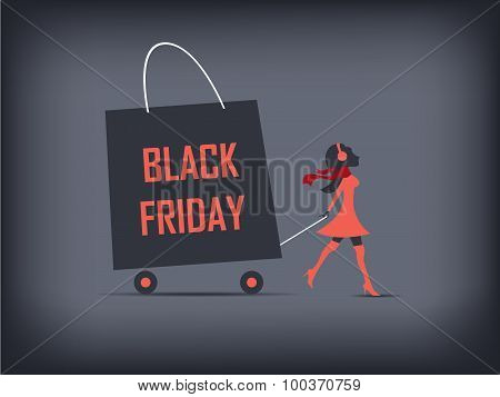 Black Friday shopping poster or flyer. Eps10 vector illustration.