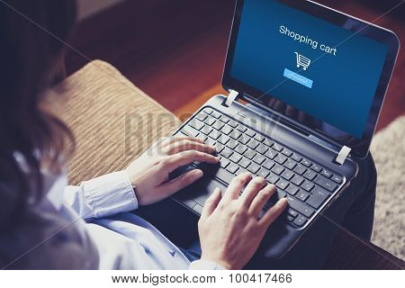 Shopping Cart Page On The Screen.