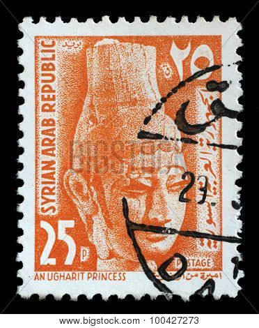 SYRIA - CIRCA 1964: A stamp printed in Syria shows Ugharit Princess, circa 1964.