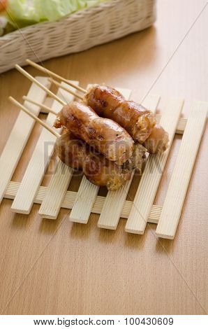 Thai Style Grilled Pork And Vermicelli Sausages