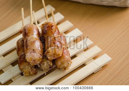 Thai Style Grilled Pork And Vermicelli Sausages