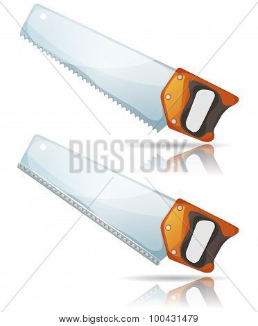 Hand Saw Tool With Steel Blade And Teeth