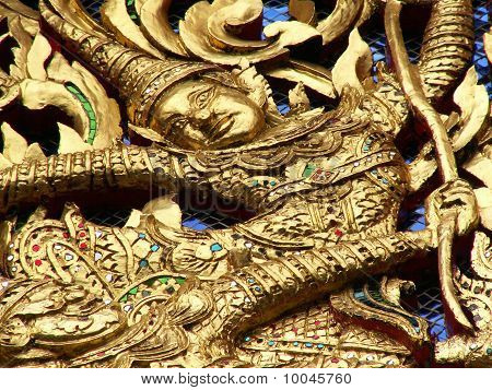 Thai Goldener Engel Kunst an Wand
