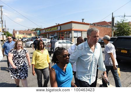 Mayor & first lady arrive in East Flatbush