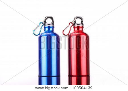 steel bottle isolated on white background