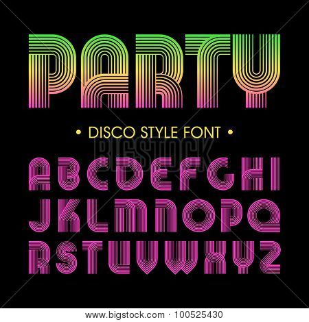 Disco party style font