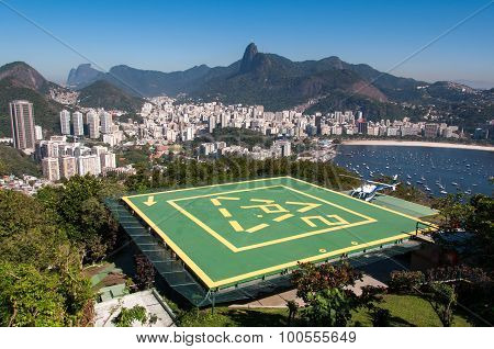 Helipad on Urca Mountain in Rio de Janeiro