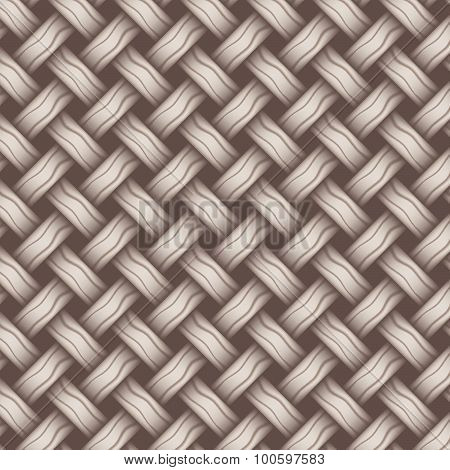 Repeating Wicker Weave Style Background Gray, Vector Format