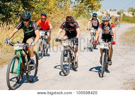 Mountain Bike cyclist riding track at sunny day, healthy lifesty