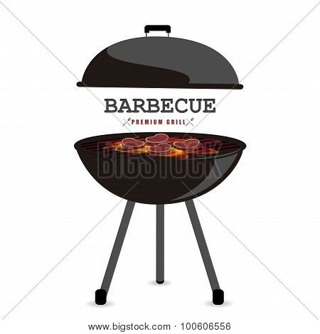 Barbecue vector illustration with shadow vector illustration