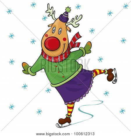 Smiling Deer On Skates