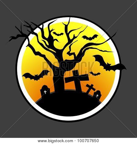 Halloween design with dead tree