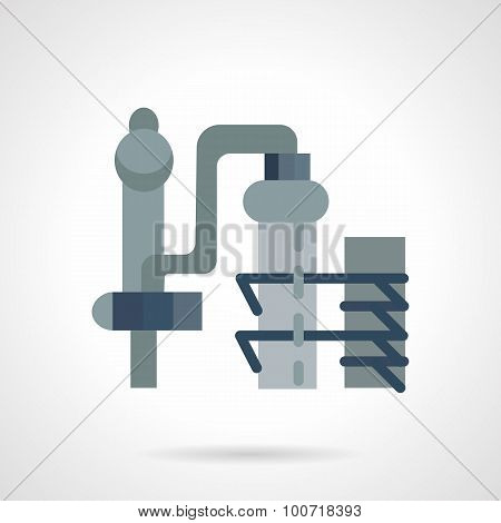Flat color vector icon for distillery factory