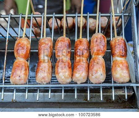 Thai Grilled Sausage On Stove