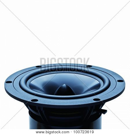 classic woofer speaker on white background