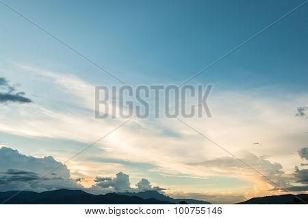 Nimbus or Rain clouds forming in the sky during the rainy season.