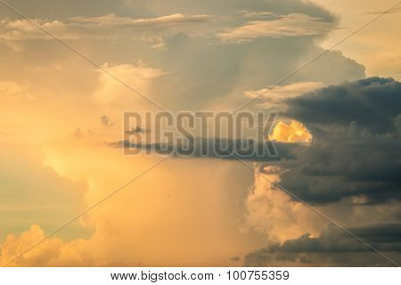 Nimbus Or Rain Clouds Forming In The Sky During The Rainy Season.