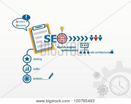 Seo Internet Concept And Notebook.