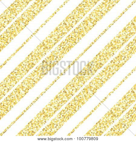New Year seamless gometric pattern with golden glitter textured stripes