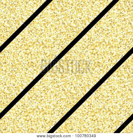 New Year seamless gometric pattern with golden glitter textured stripes