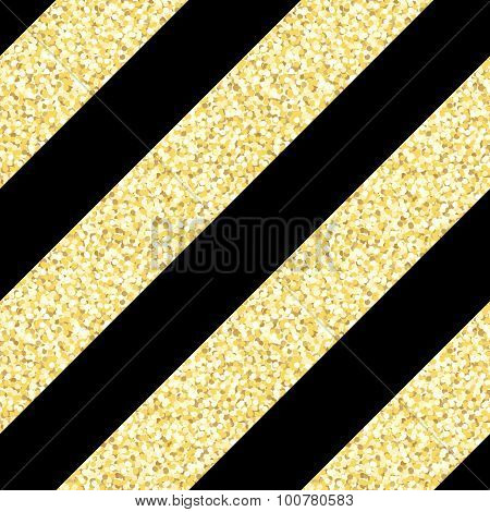 New Year seamless gometric pattern with golden glitter textured stripes