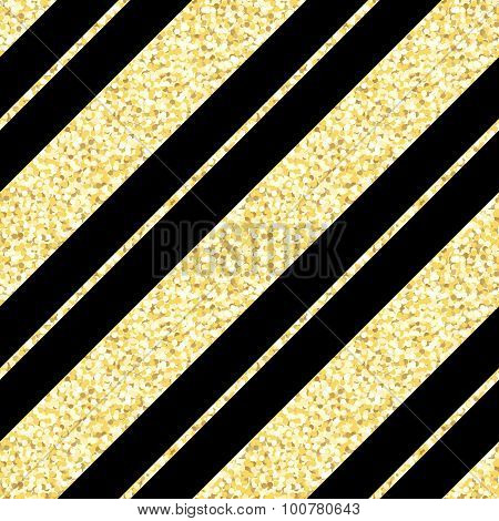 New Year seamless gometric pattern with golden glitter textured stripes