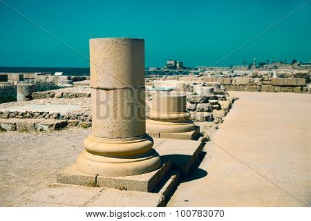 Column Remnants In Cesarea