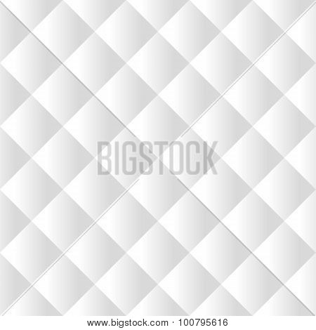 Seamless white padded upholstery vector pattern texture