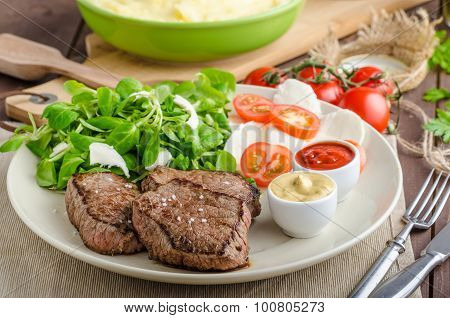 Beef Steak With Salad
