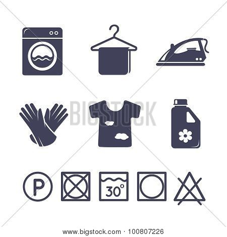 Laundry Icons Set