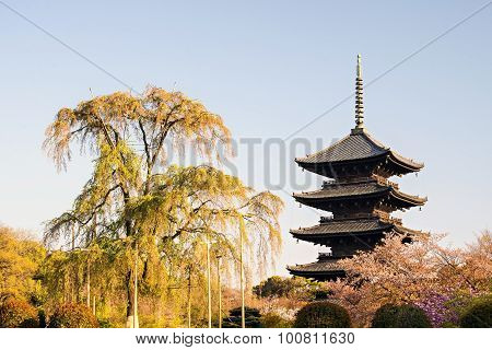 Kyoto, Japan At Toji Temple In Summer