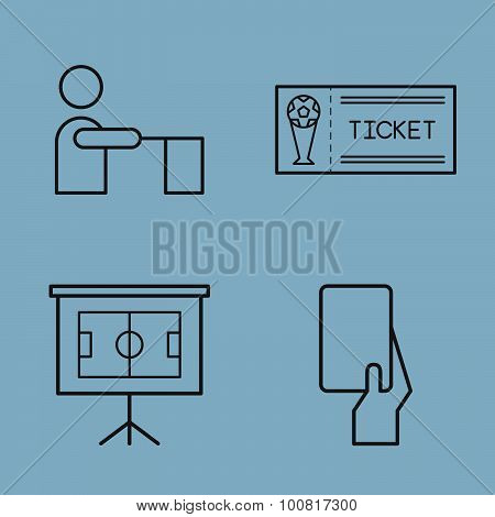 Soccer Line Icon Set