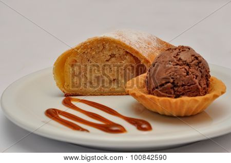Strudel With Ice Cream