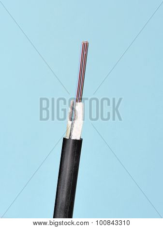 Flat fiber optic ribbon outdoor cable with black PE jacket