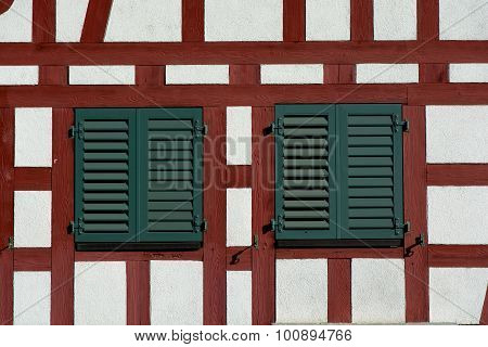 Swiss Timber Framed Wall With Windows.