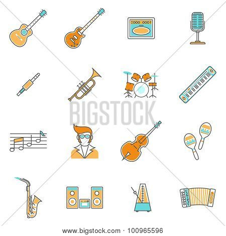 Music Icons Line Set