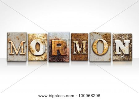Mormon Letterpress Concept Isolated On White